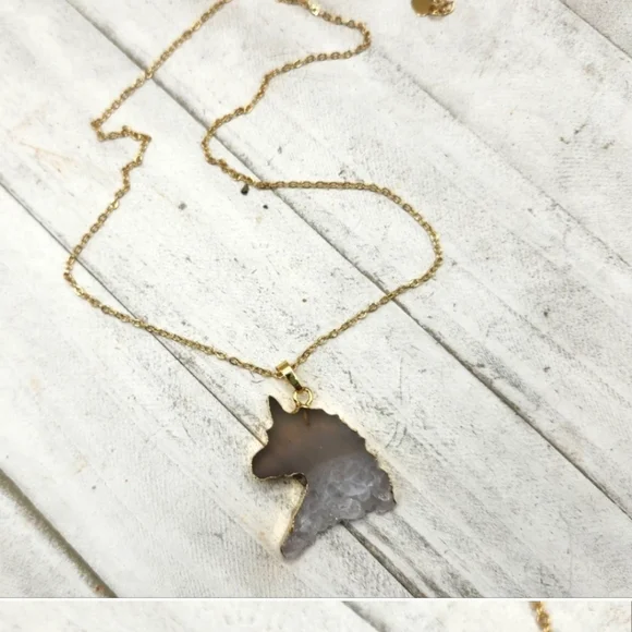 Gold Unicorn Pendant Necklace - Picture 3 of 5